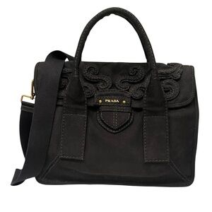 PRADA Canapa Pattina Large Shopping Bag